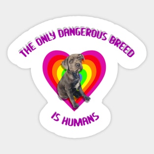 The only dangerous breed is humans! Sticker